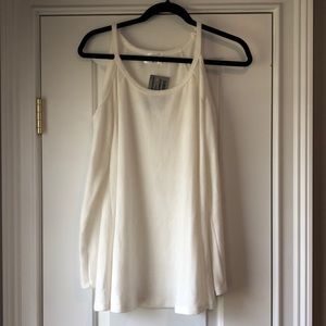 Cream color cold shoulder long sleeve top- new with tags - medium